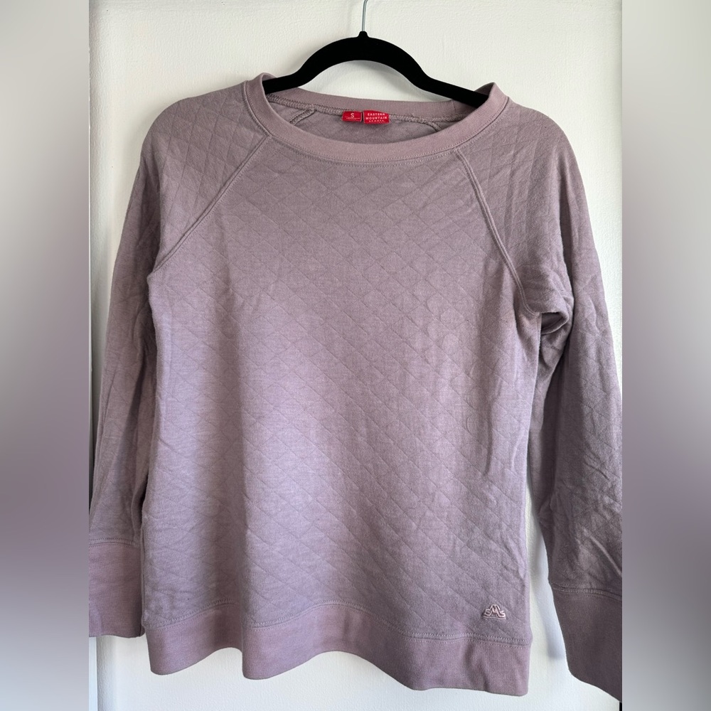 Eddie Bauer Womens Long Sleeve Purple Quilted Knit Top Size Small